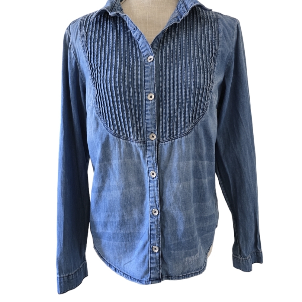 Blue Button-Up Denim Shirt - Picture 2 of 2